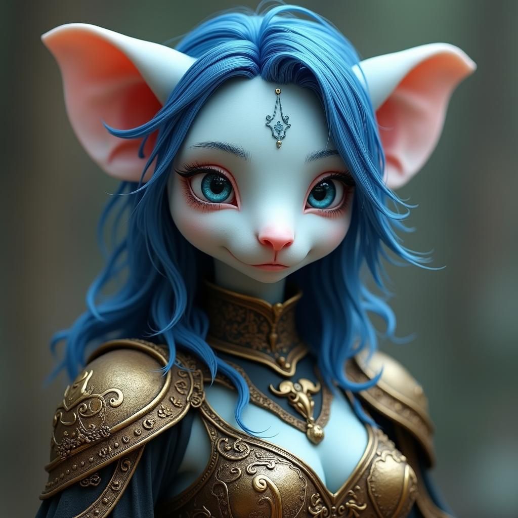 Guinea Pig Humanoid Warrior in Bronze Armor