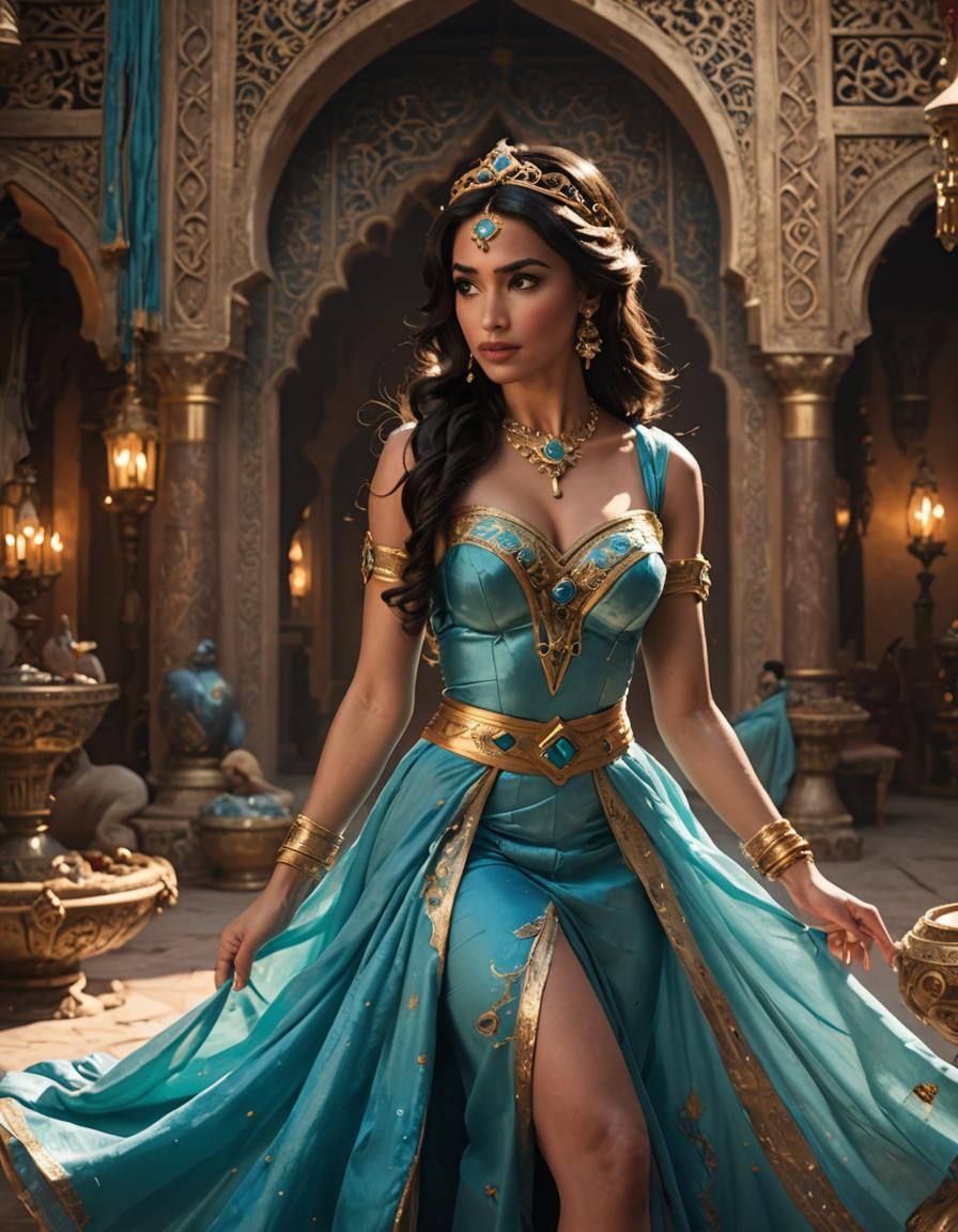 Princess Jasmine in Action: Cinematic 8k Photo