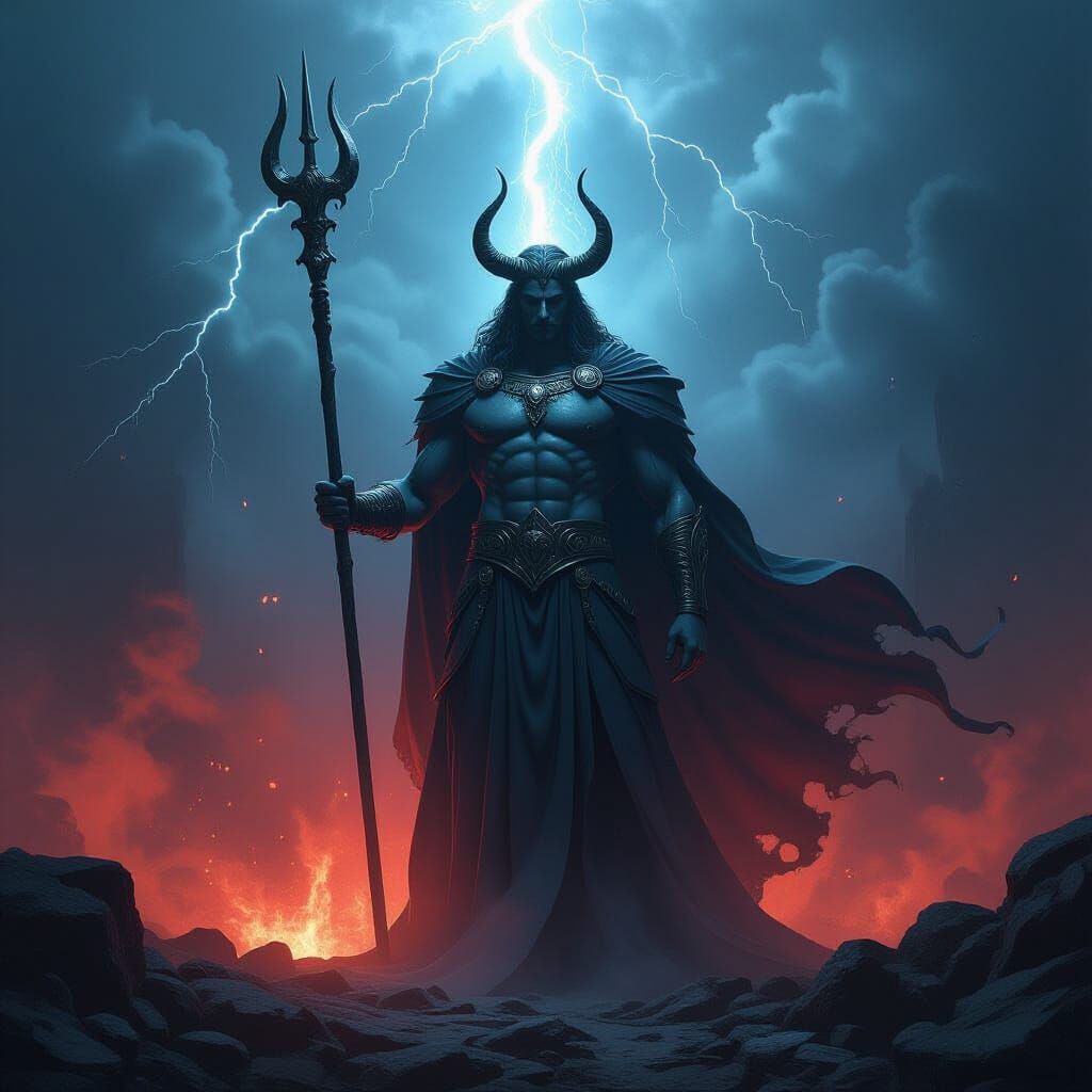 Hades Disintegrating After Zeus's Lightning Strike