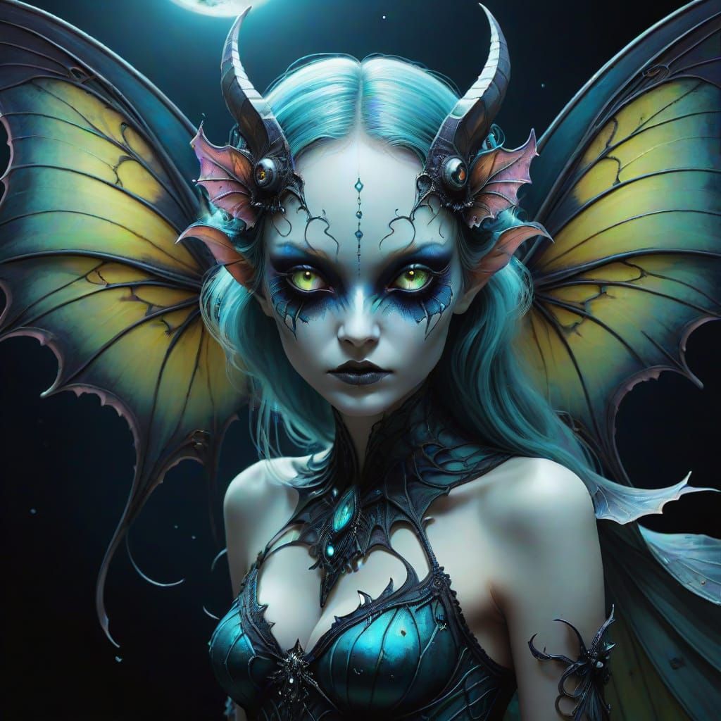 Dark Fantasy Hybrid Creature in Gothic Style