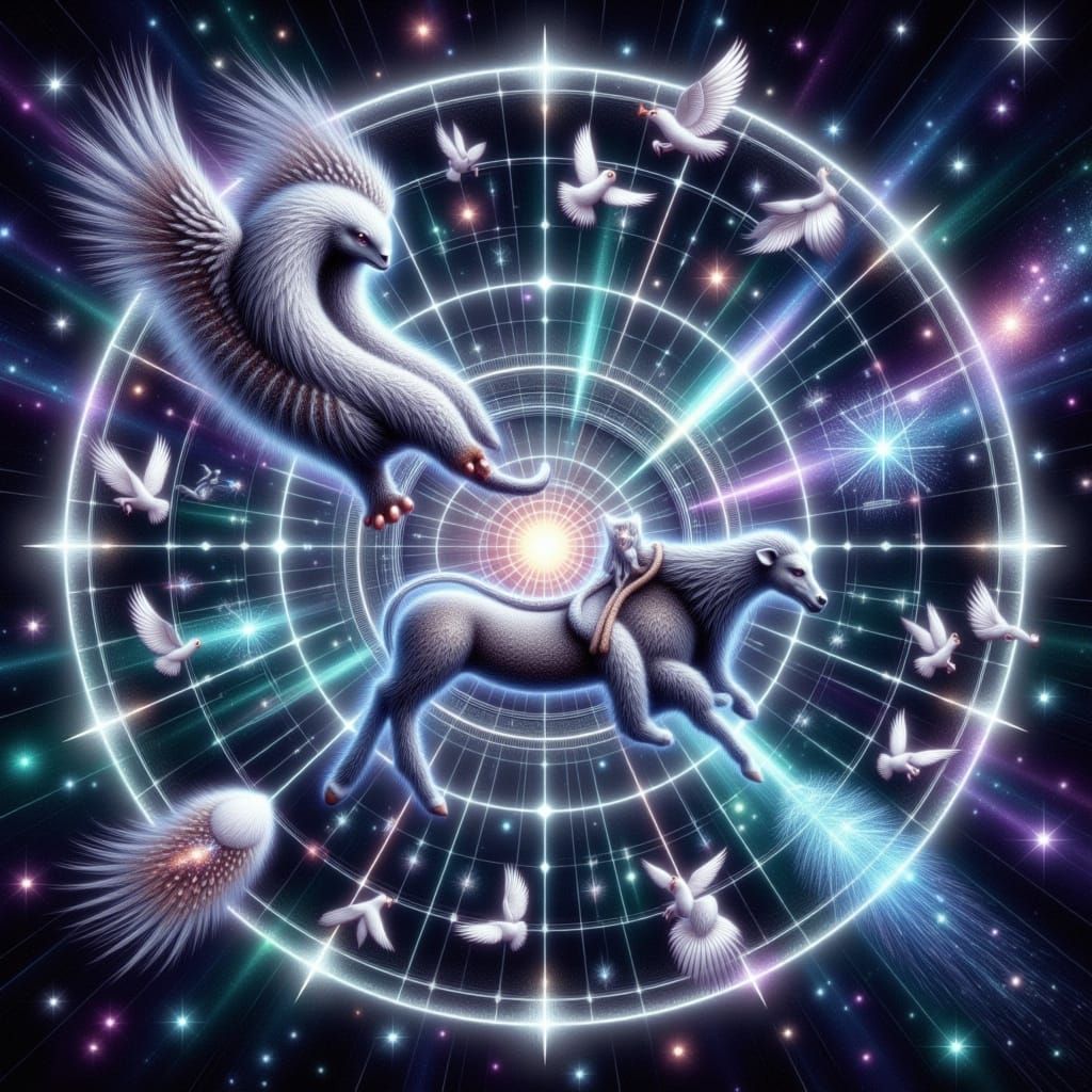 Timeless Zodiac Constellations in Cosmic Impasto Style