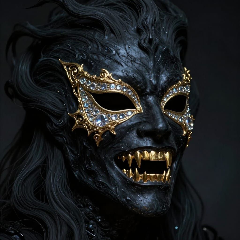 Ethereal Soul Mask with Gold and Crystals