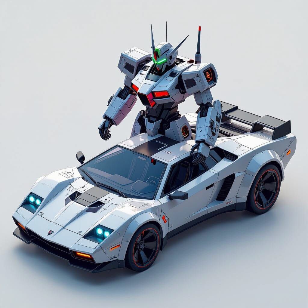 Wheeljack Car and Robot in Fantasy Concept Art Style