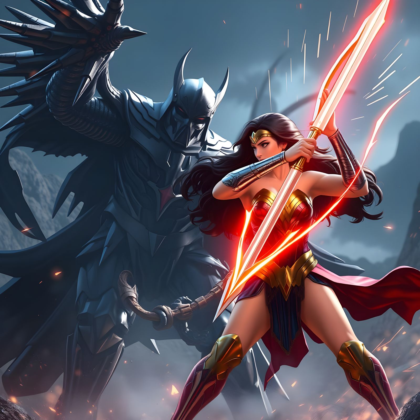 Wonder Woman fights