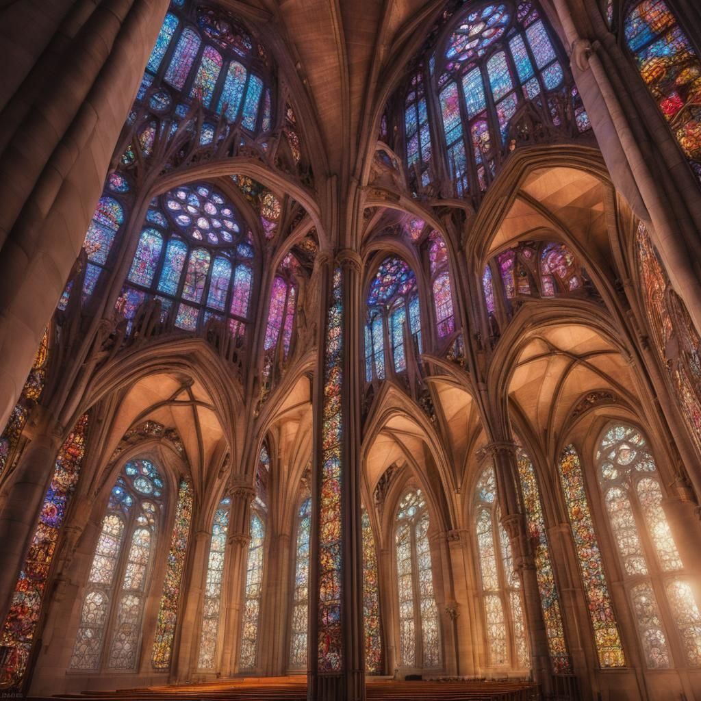 Majestic Gothic Cathedral with Intricate Stonework