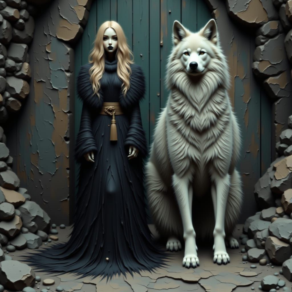 A wolf shifter blond witch and silver-haired wolf shifter ma...