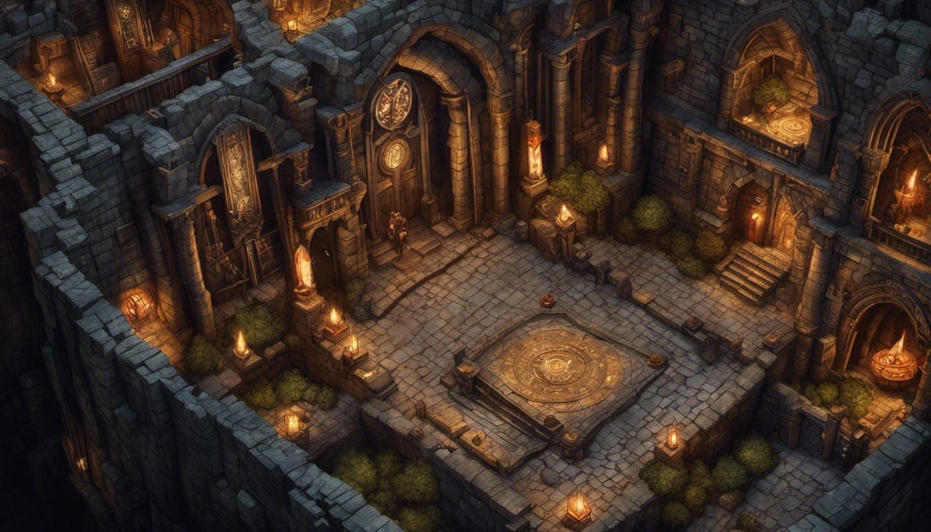 Detailed Dark Fantasy Dungeon Battlemap in 8k
