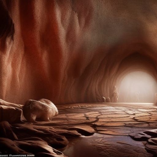 Epic Cave Painting in Maximalist Style