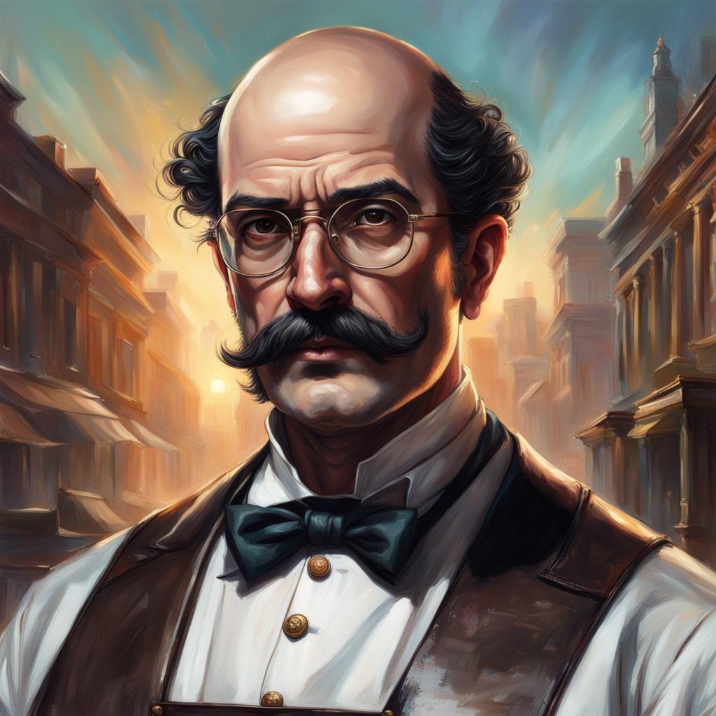 Victorian Forensic Doctor in Hyperrealistic Splash Art