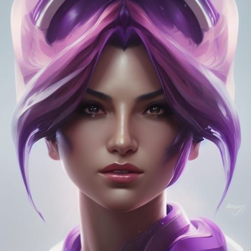 Kai'Sa Portrait in Dynamic Lighting, Detailed Concept Art