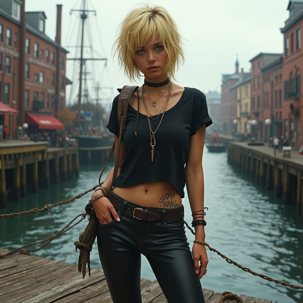 Hyper-Realistic Portrait of a Confident Woman in Boston's Do...