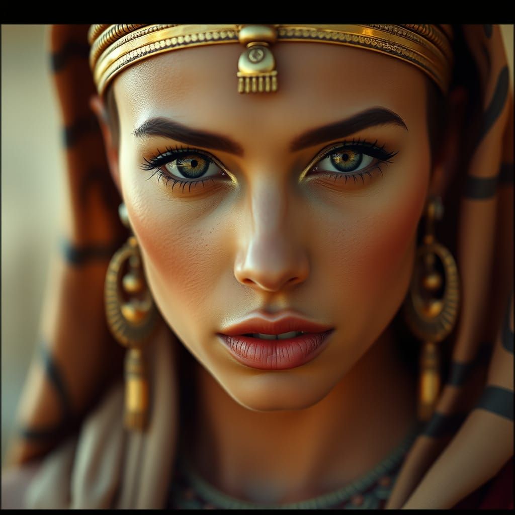 Egyptian Goddess of Timeless Beauty Captured in Cinematic Po...