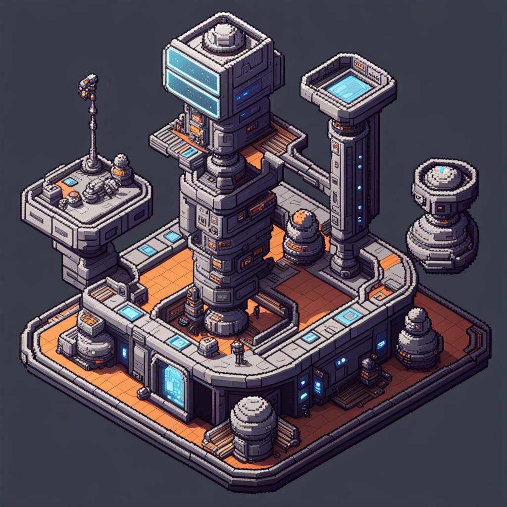 Isometric Pixel Art Space Station RPG Token