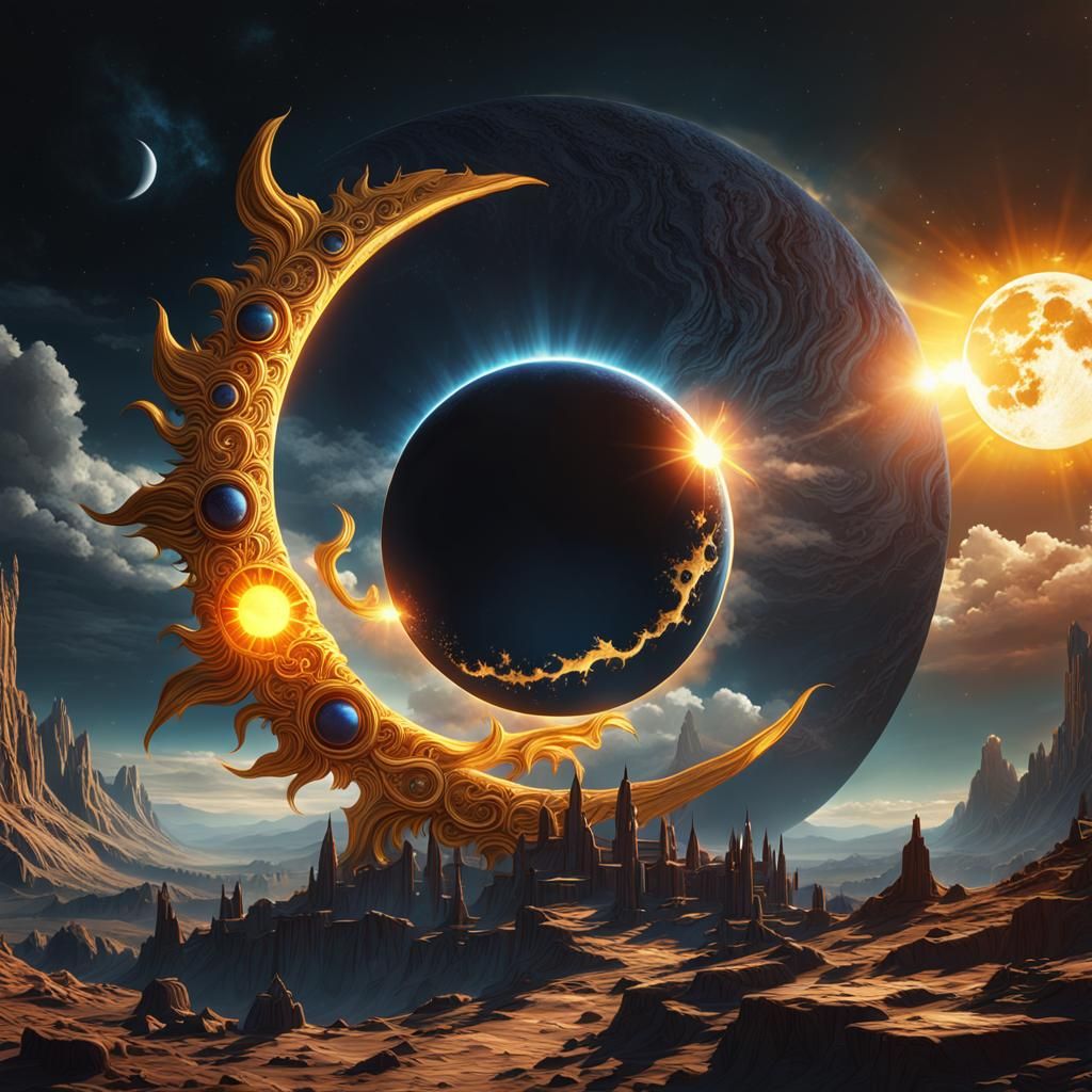 Spectacular Solar Eclipse: Detailed Matte Painting