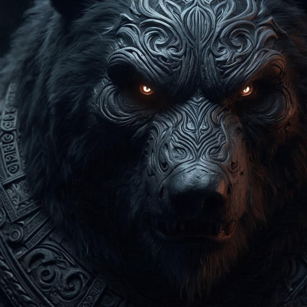 Ominous Bear Barbarian in Shadow