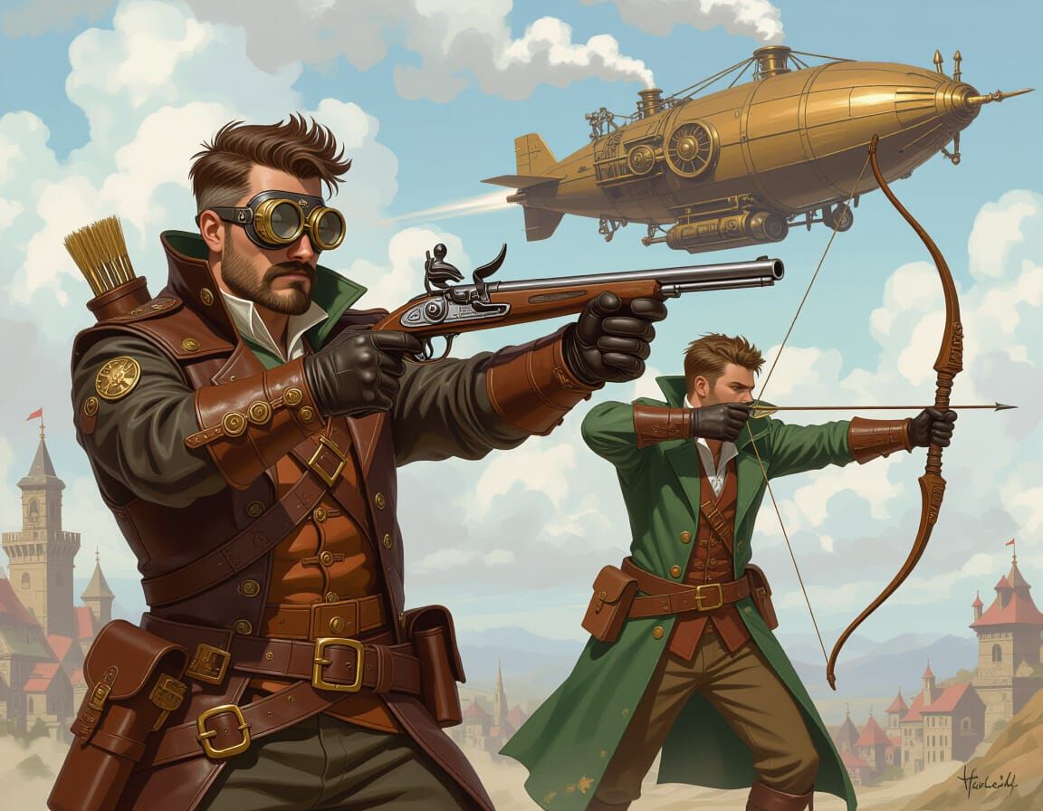 Artificer and Firbolg in a Steampunk Fantasy World