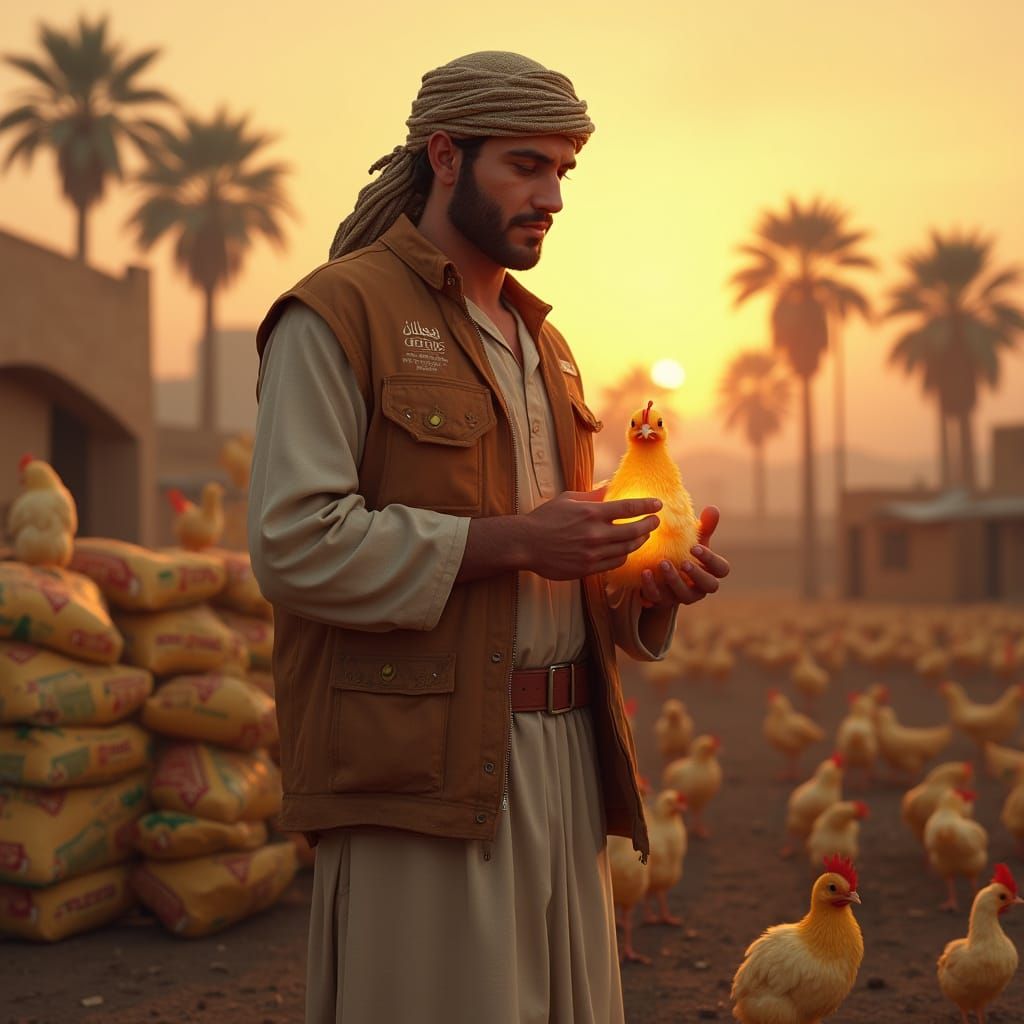 Egyptian Farmer Semsem Stands Proud in Front of Thriving Pou...