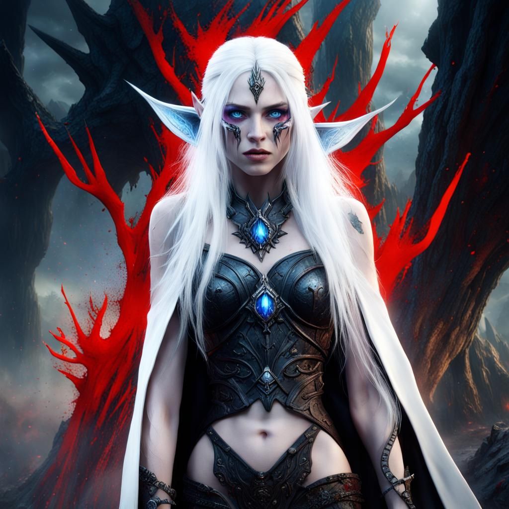 Epic Witch Queen on Battlefield Digital Painting