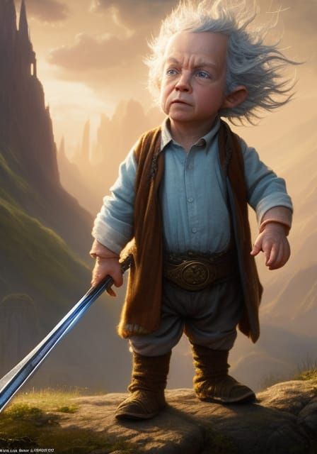 Gandalf Baby Boy: 3D Rendered Fantasy Art