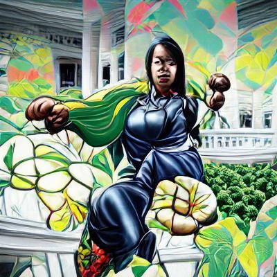 Heroic Woman Fights for Justice in Comic Art Style