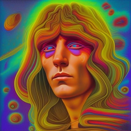 Psychedelic Album Cover Art in 70s Style