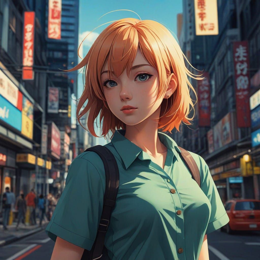 Vibrant Anime Hero Fenne in Dynamic Stance