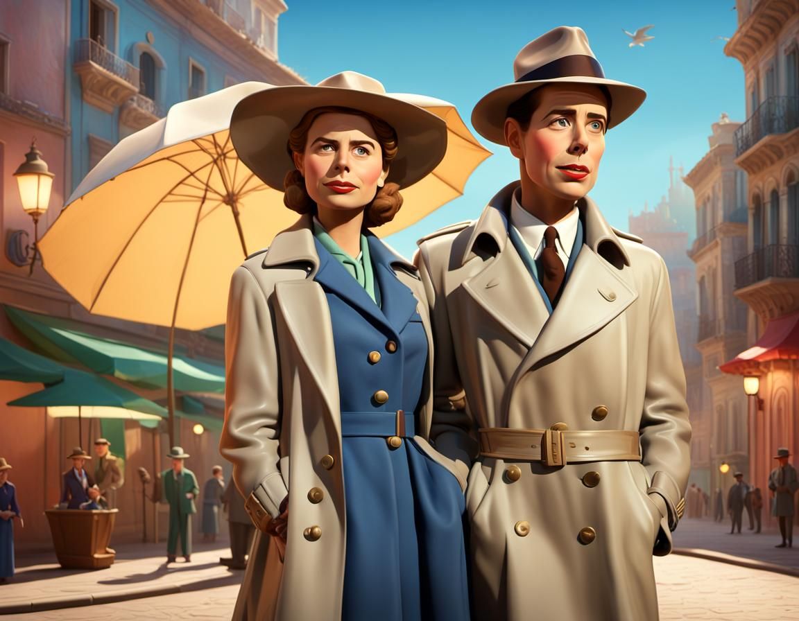 Casablanca Reimagined in Pixar Style