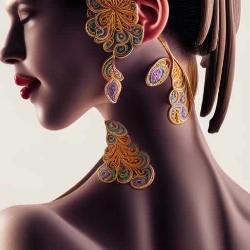 Vibrant Filigree Design in Majolica Style