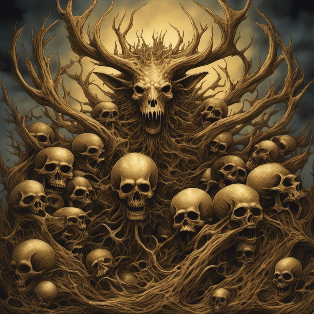 Pyrography Monster Stag Conquers All