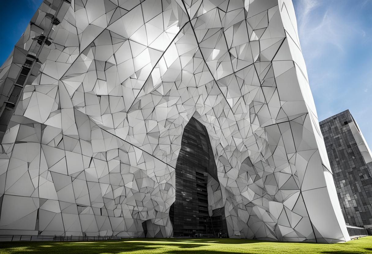 Dramatic High Contrast Wide Angle Black and White Photo