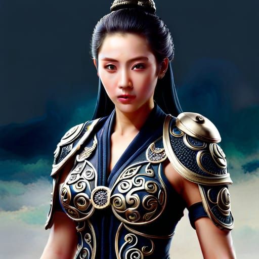 Hyperrealistic Wuxia Goddess in Volumetric Lighting