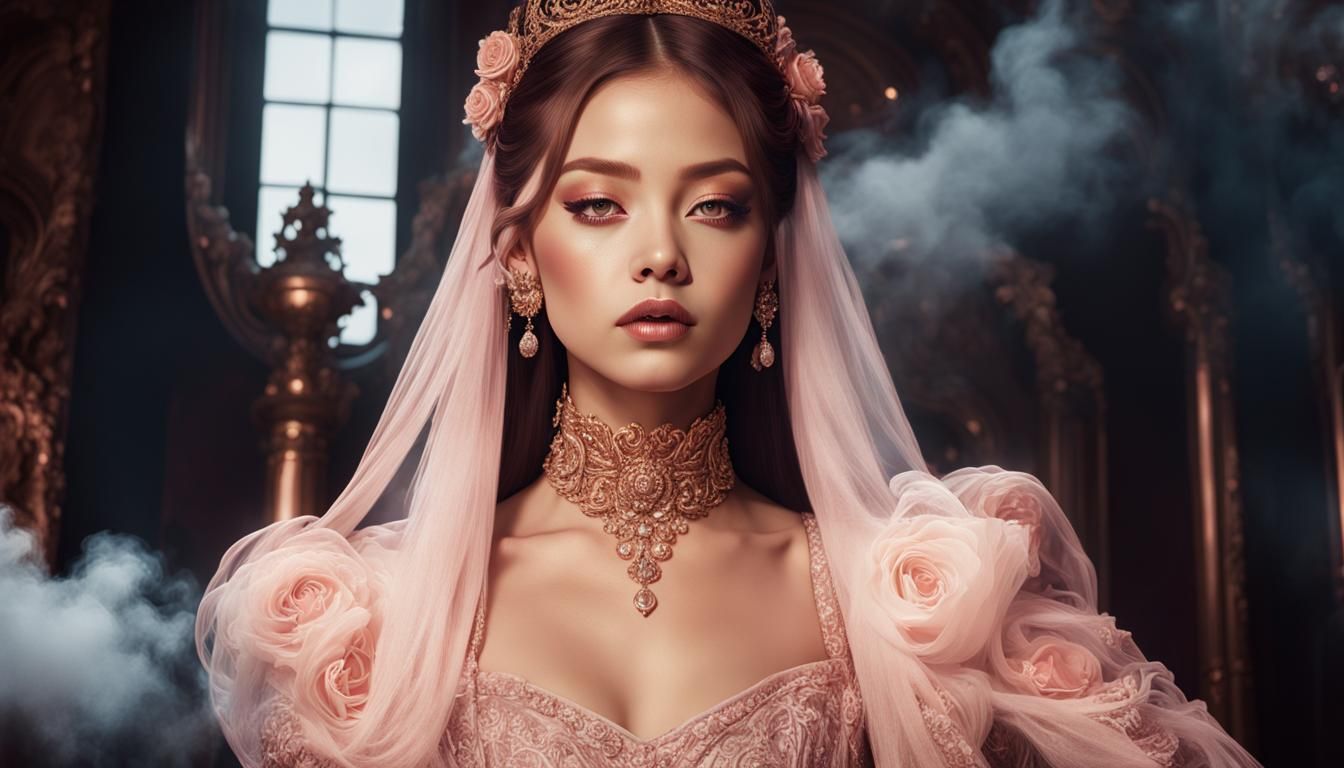 Surreal Portrait of a Woman in Art Nouveau Style