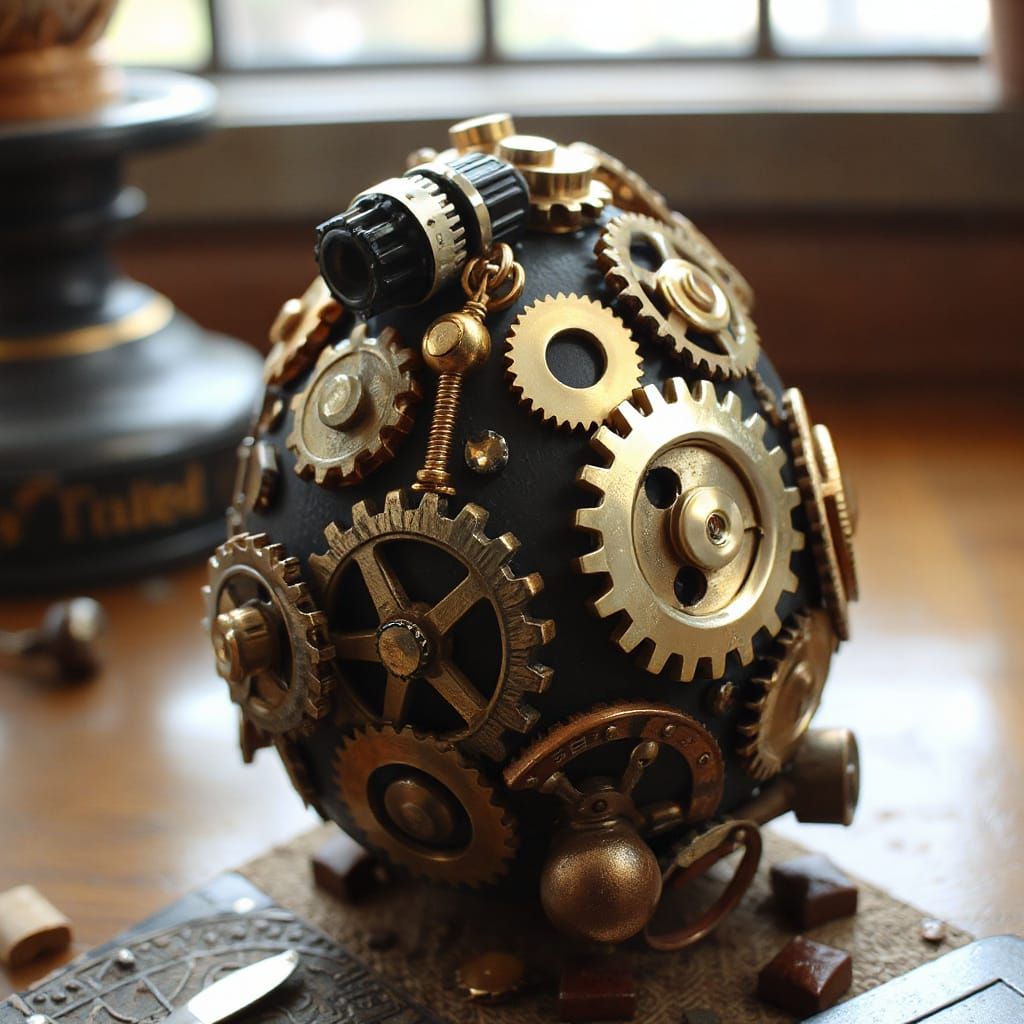 Vintage Copper Steampunk Egg