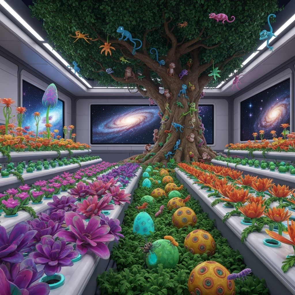 Exotic Alien Hydroponics Bay in Pixar Style
