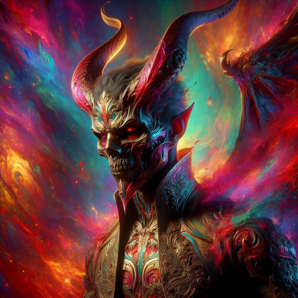 Hyperrealistic Lucifer Concept Art in Splash Art Style