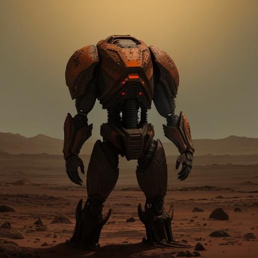 Titanus Muto Hybrid on Mars in Biomechanical Style
