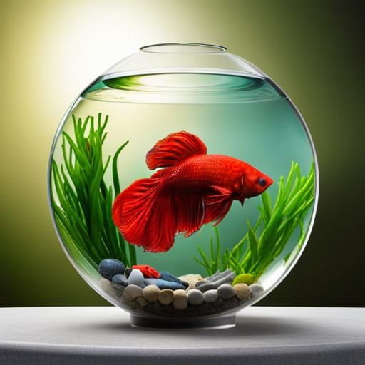 Hyperrealistic Aquarium with Betta and Boesemani Fish
