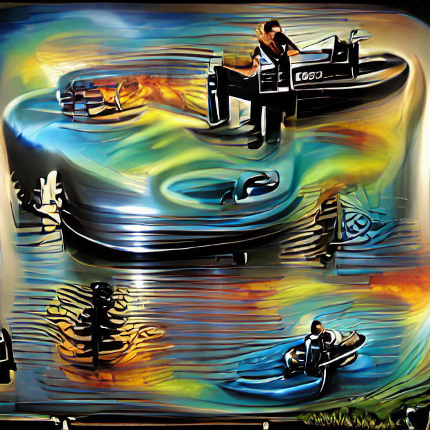 Ethereal Lake Music in Airbrush Style