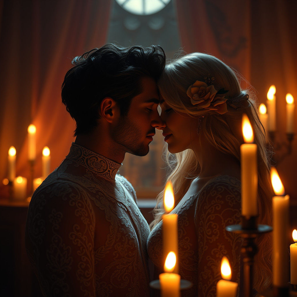 Lovers in Candlelight: Intimate Fantasy Concept Art