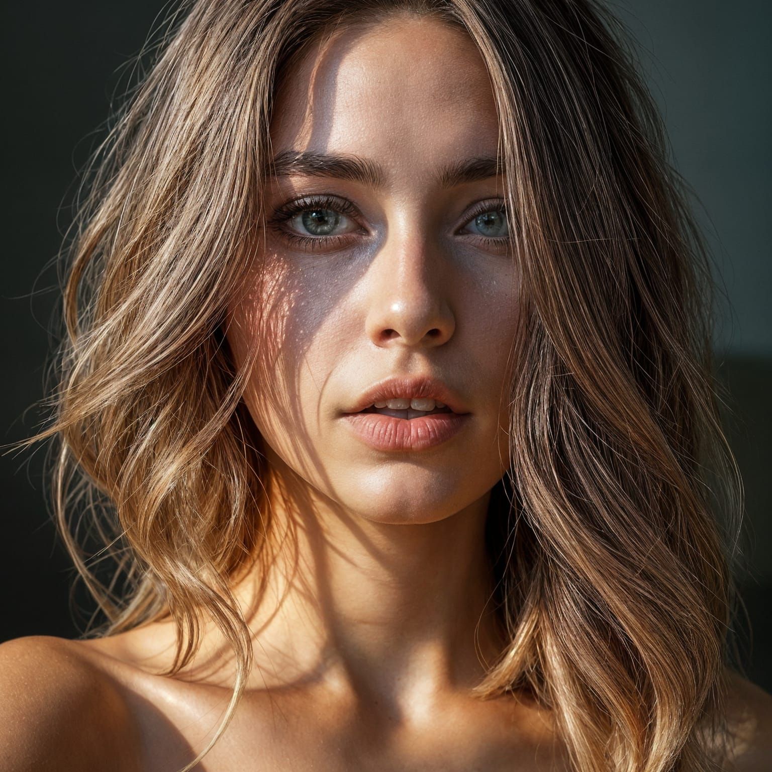 Ethereal Woman in Retro-Futuristic Glow