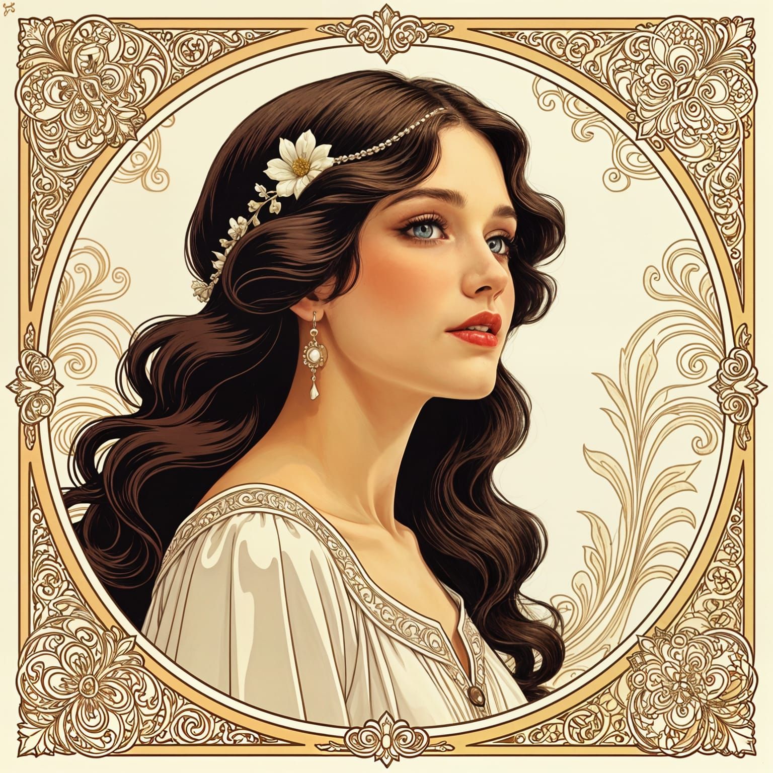 Minimalist White and Cream Design with Borders