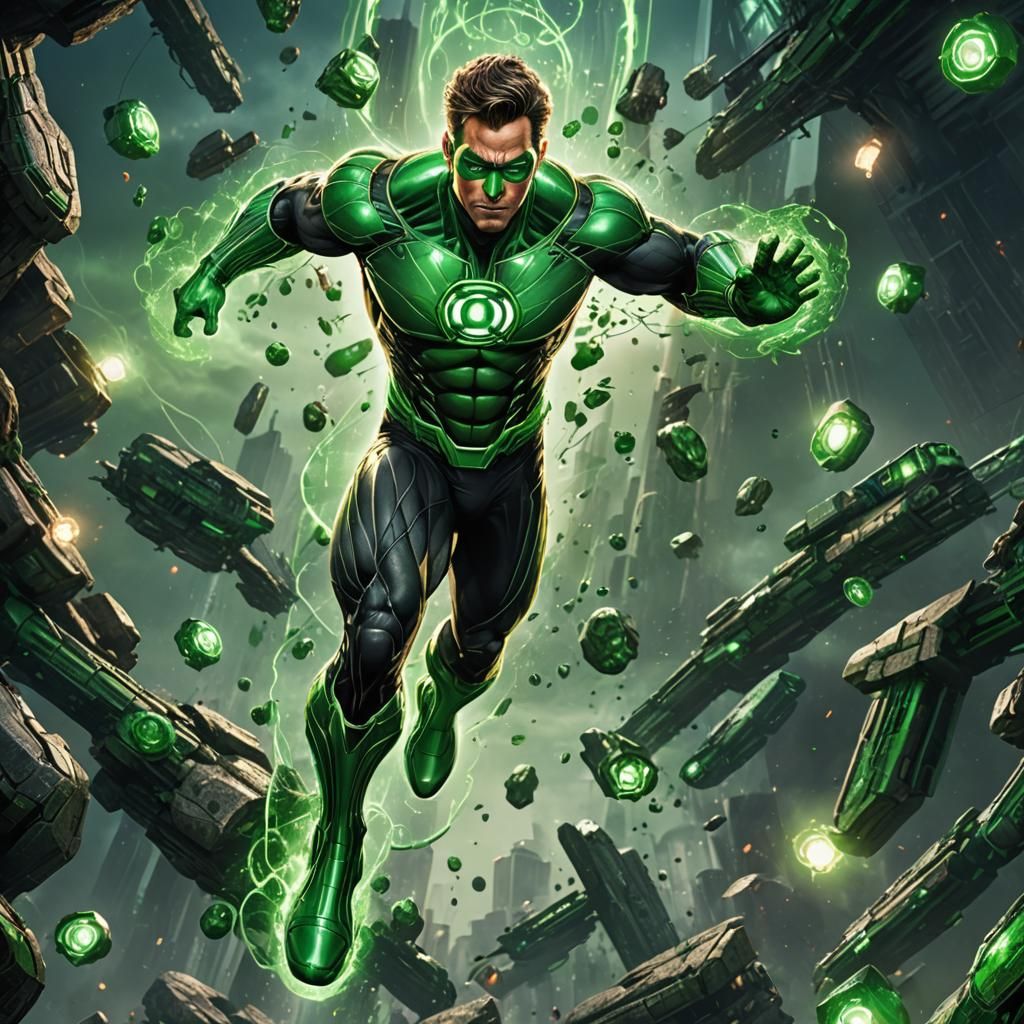 Detailed Green Lantern Concept Art in Deep Color