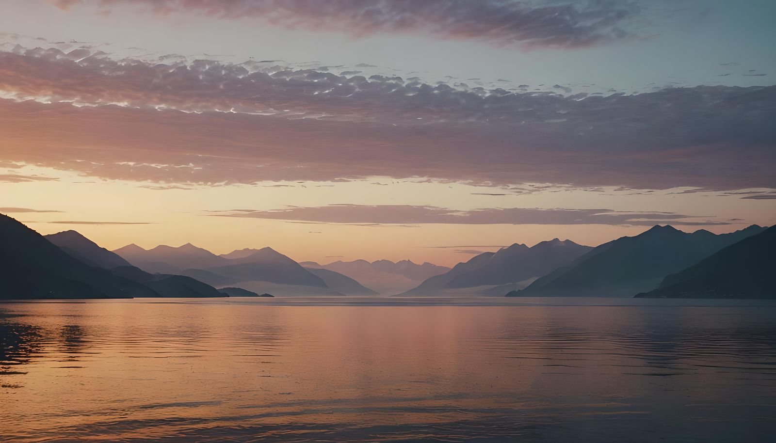 Ethereal Dawn: Mist and Mountains in Psychedelic Light