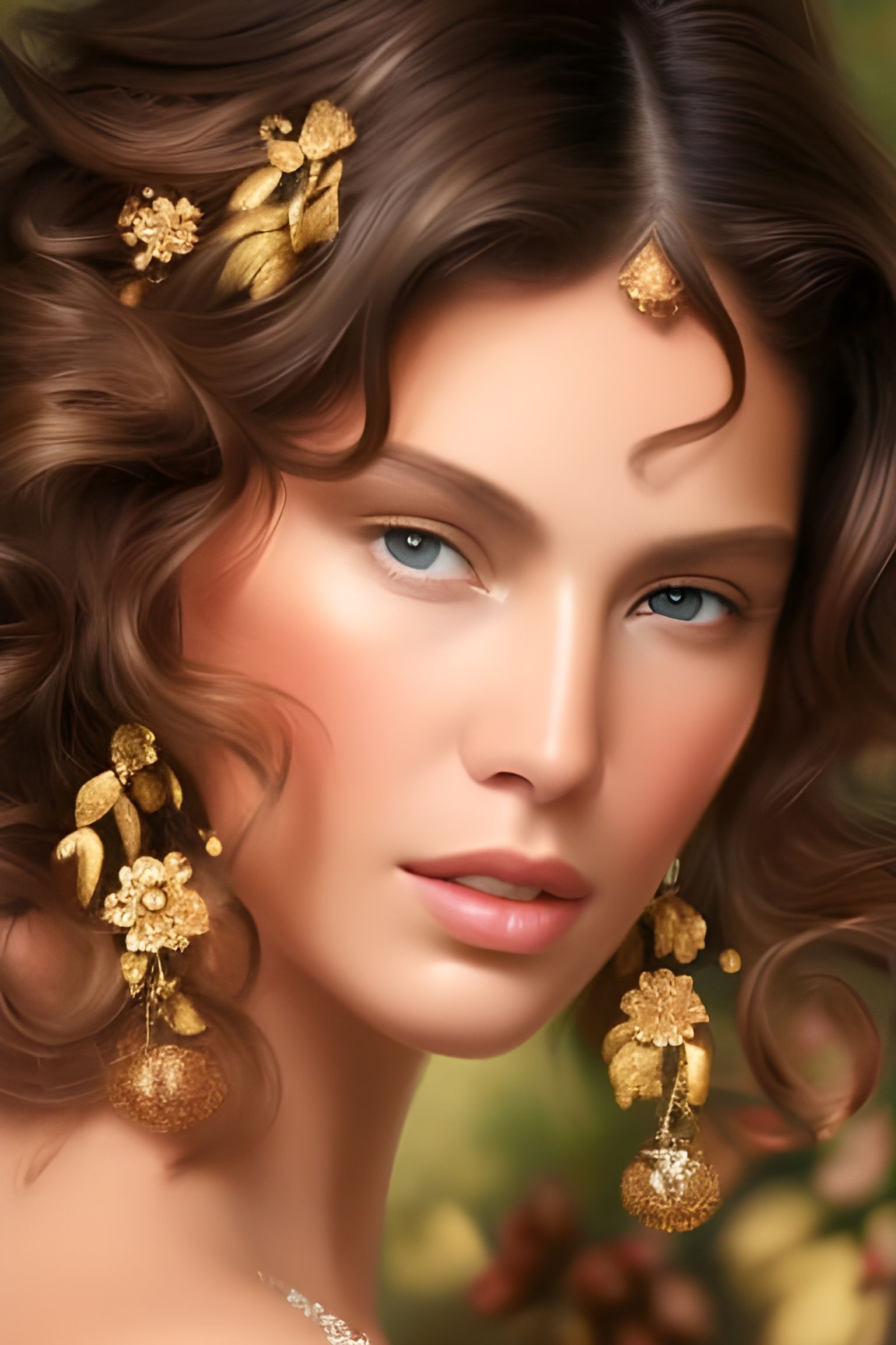Golden Floral Jaguar Jewelry: Portrait Masterpiece