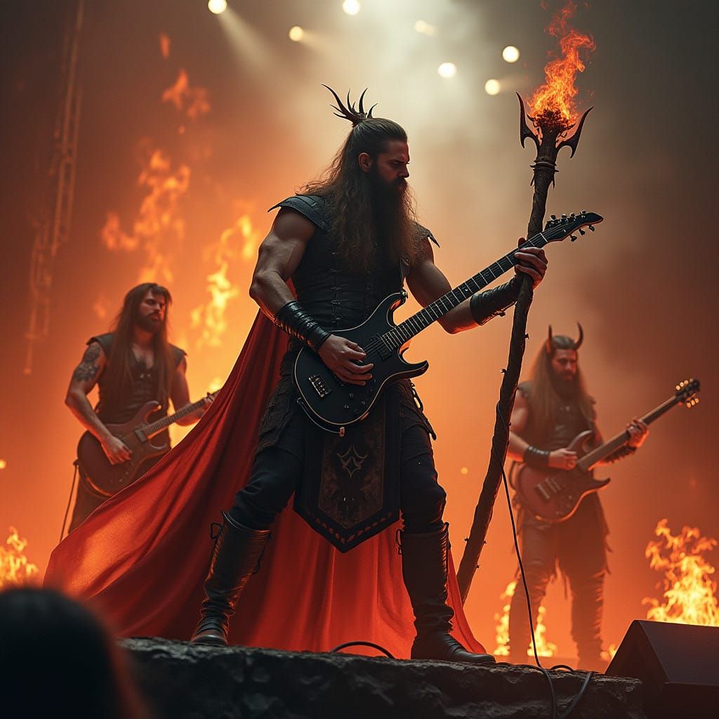 Dark Fantasy Metal Band Performs Under Hellish Skies