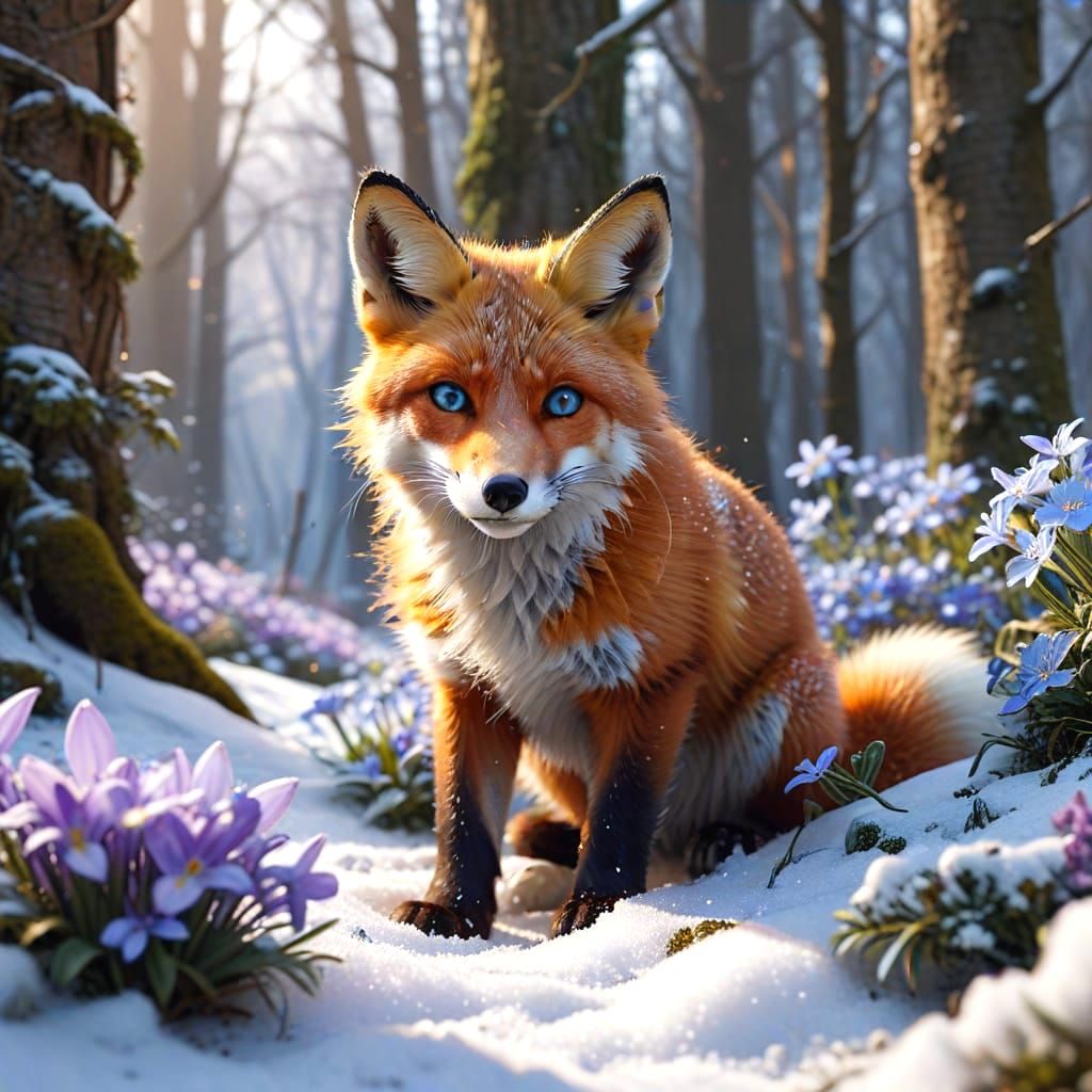 Spring Awakening in a Forest Clearing