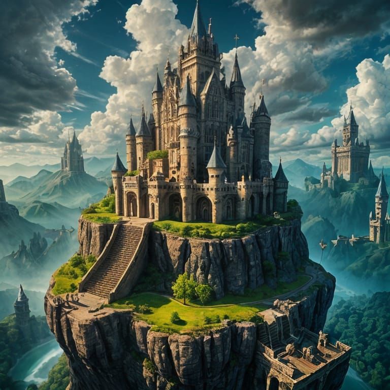 Iridescent Biopunk Landscape in 3D