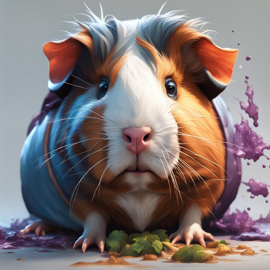 Guinea Pig Portrait in Hyperdetailed Lighting