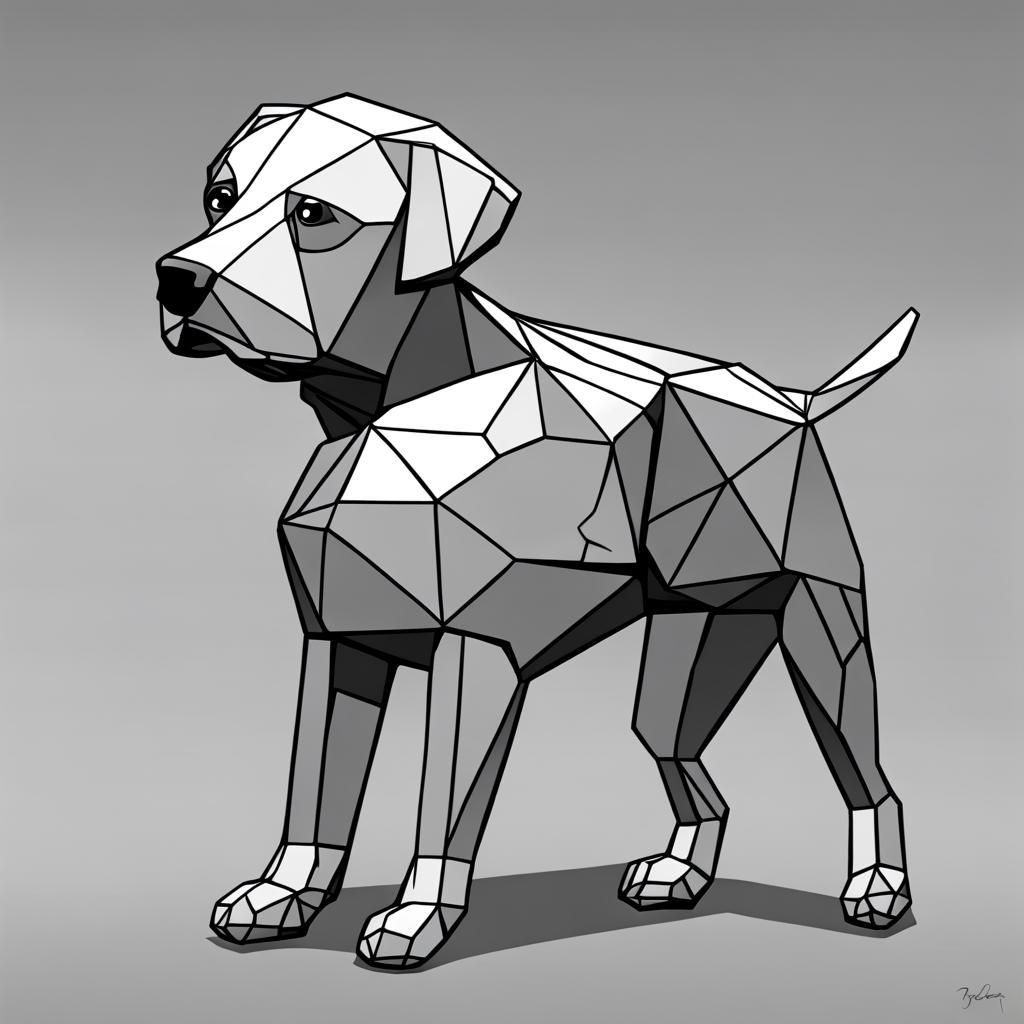 Dodecahedron Dog: Geometric AI Art