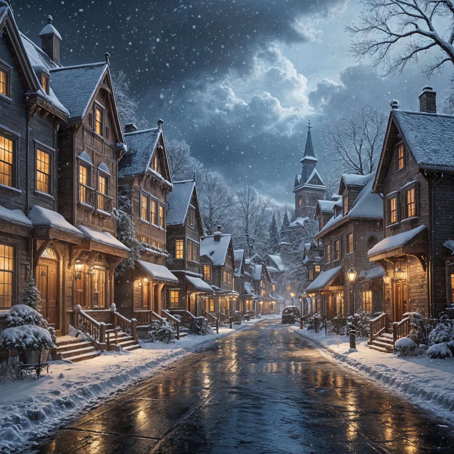 Winter Wonderland in a Small Town